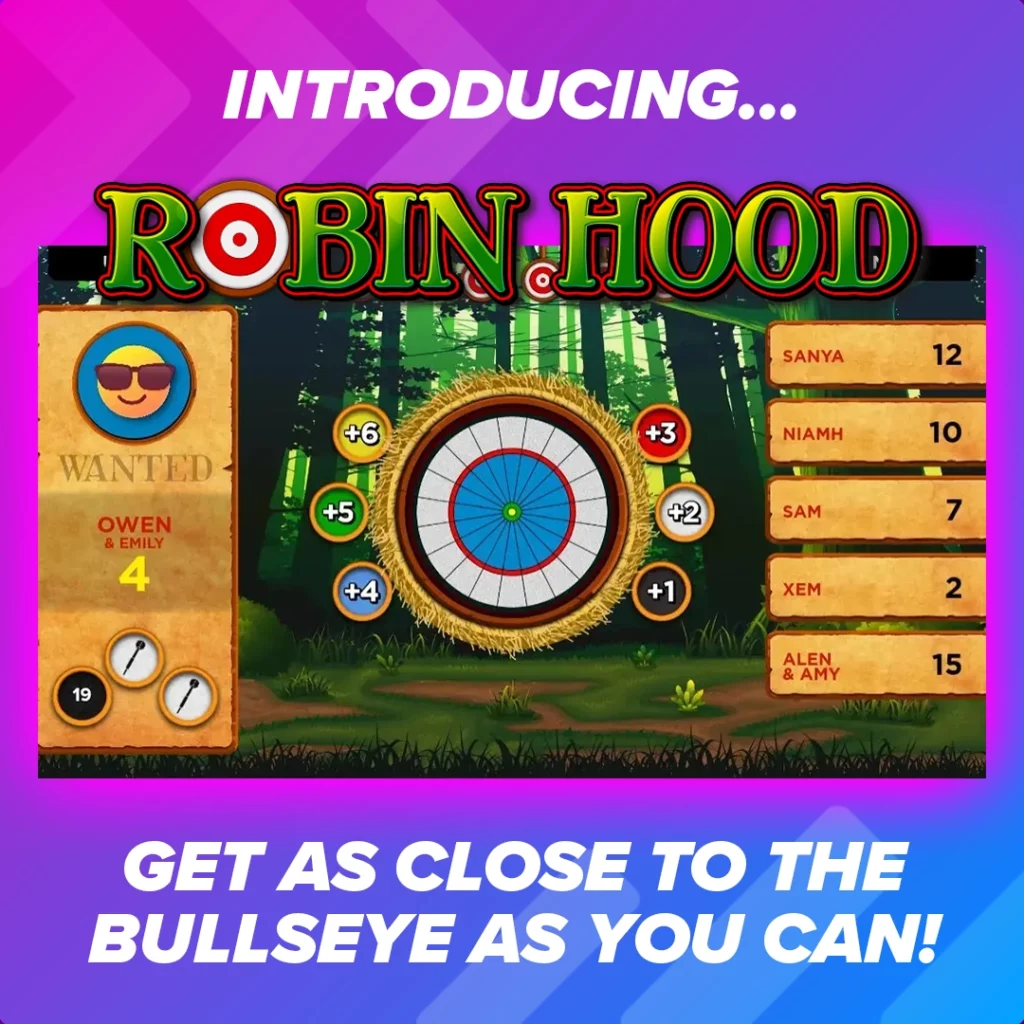 Interactive darts game: Robin Hood